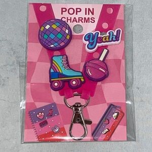 Crocs pop on Jibbitz shoe charms set of 4 GIRLY - PINK - DISCO